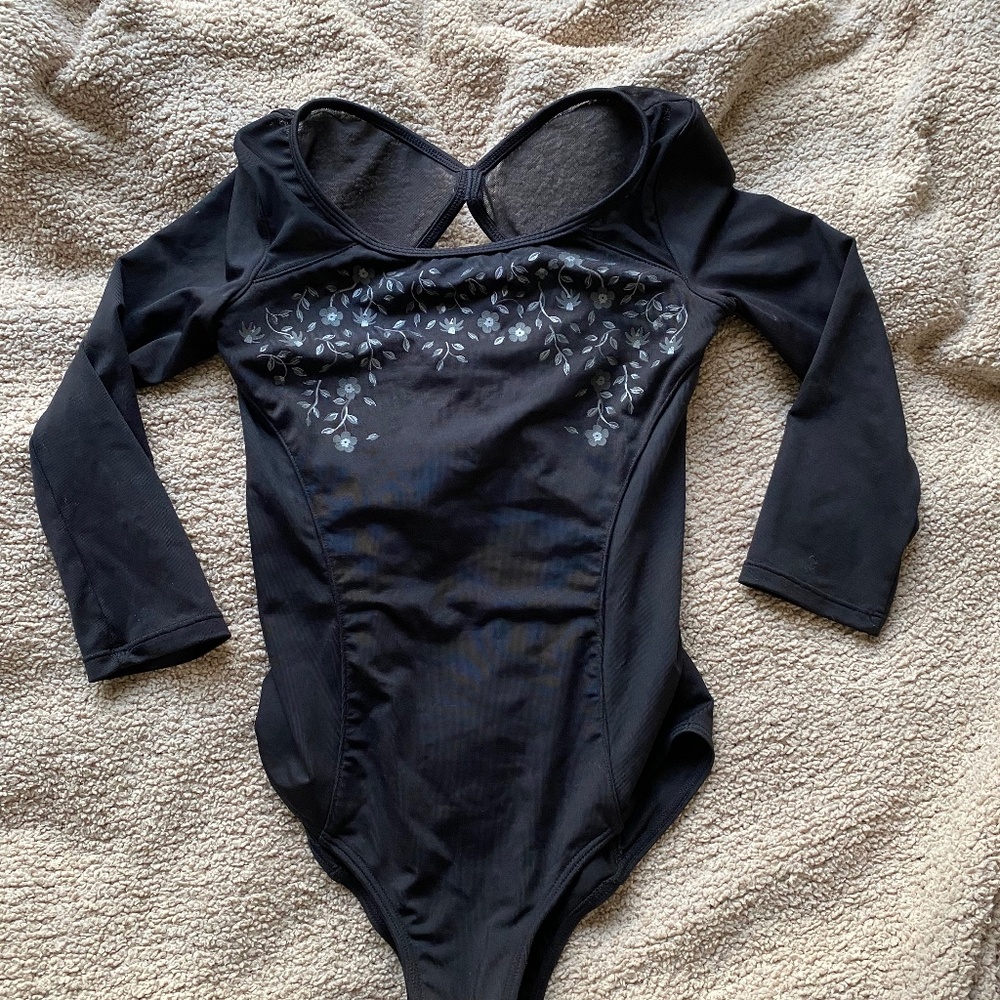 Black Bloch size 12 long sleeve leotard